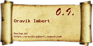 Oravik Imbert névjegykártya